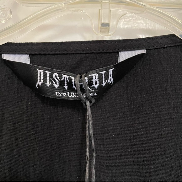 Disturbia Black Dress with Lace Sleeves gothic romantic size 12 - Picture 6 of 10